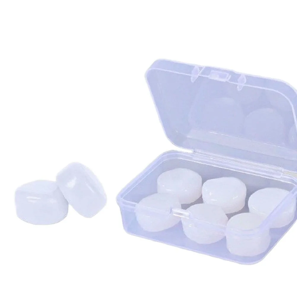 Soft Silicone Earplugs for Aquatic Activities and Nighttime Use Featuring Reusable Construction and Noise Suppression