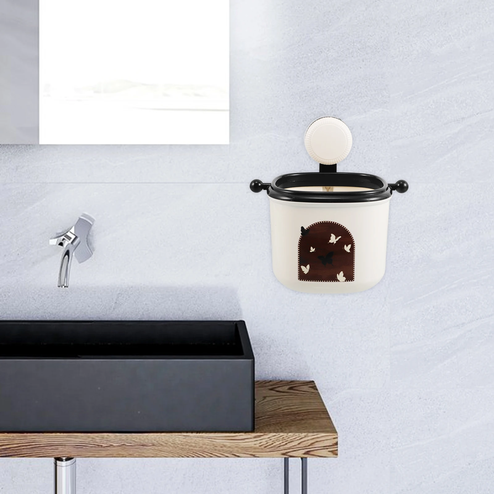 

1PCS Retro Wall Mounted Storage Box Bathroom Toiletry ganizer Smooth Edge Moderate Capacity No Drill Easy Removal