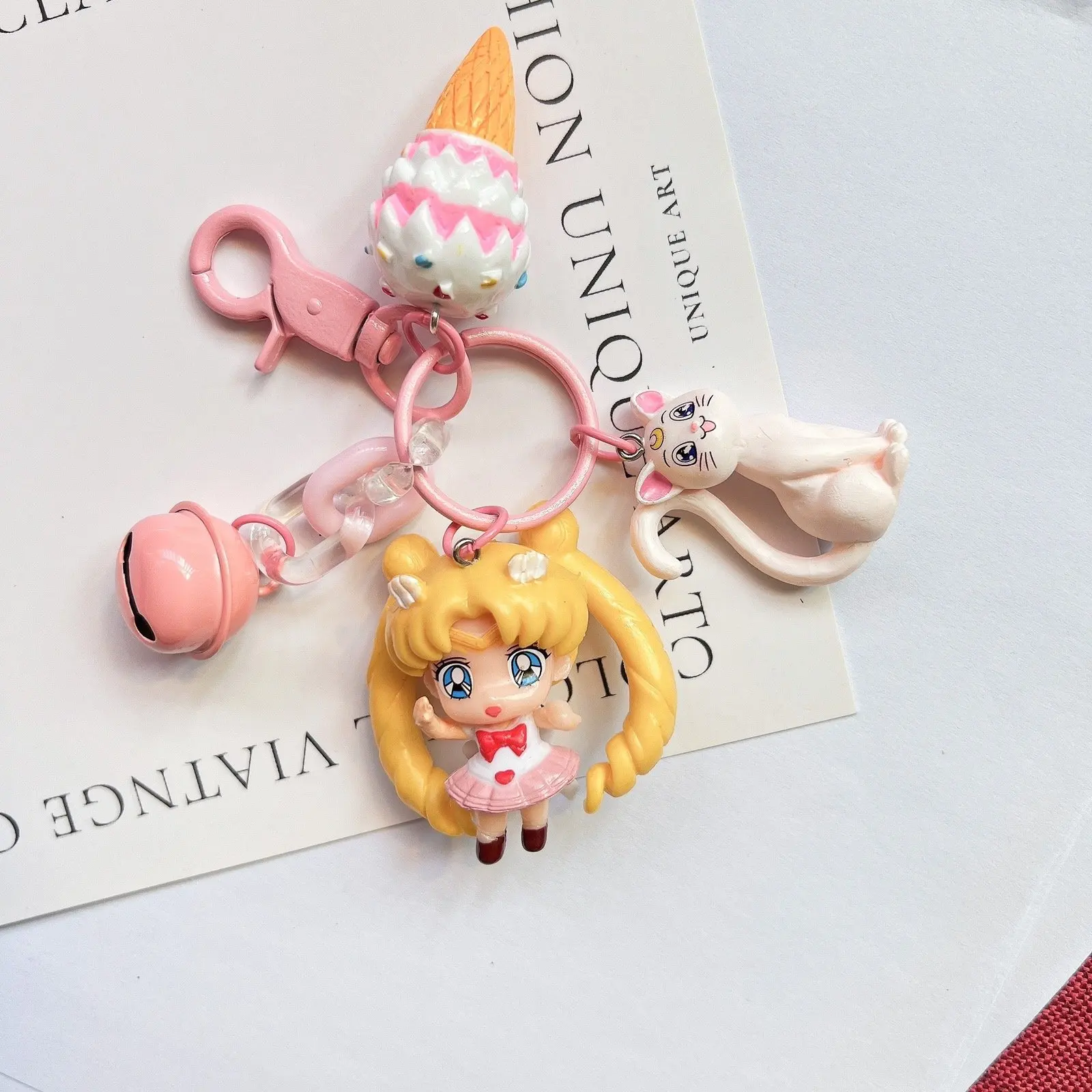 New Sailor Moon Keychain Girls Toys Sailor Chibi Chibi Chiba Mamoru Keychain Cartoon Luna Artemis Keyrings Charm Birthday Gifts