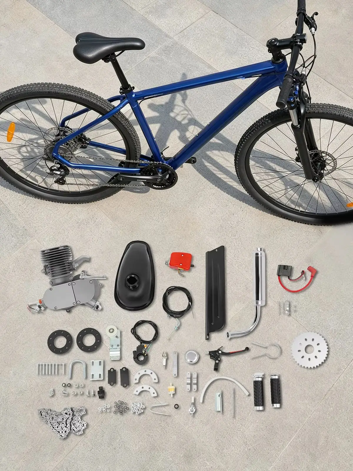 AliExpress NONE 100CC 2-Stroke Bicycle Engine Kit, Air Cooled Motorized Bike Conversion Set for 26/28 Inch Mountain Road Bikes (36T/44T Sprocket Optional)