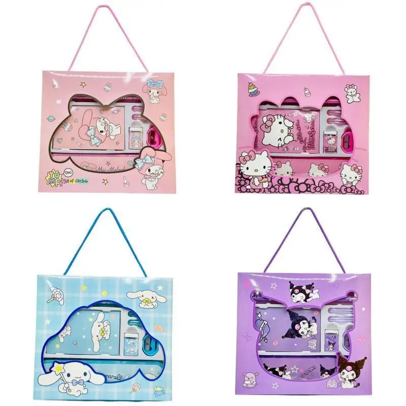 Sanrios Hellokittys My Melody Cinnamoroll Kuromi Stationery Combination Set Kindergarten Student School Supplies Prizes Gift Box