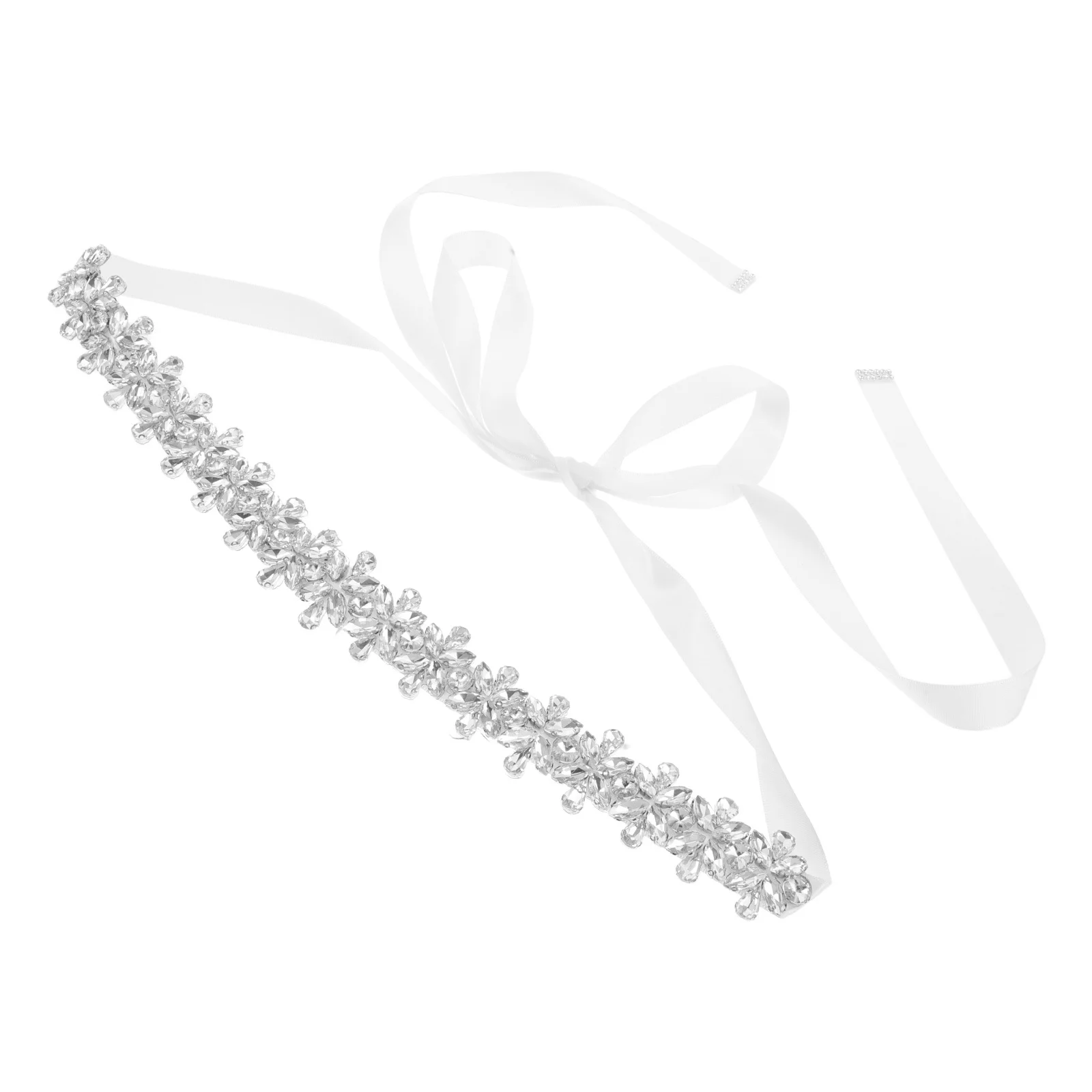 حزام خصر من حجر الراين لفستان الزفاف وشاح الزفاف سباركلي ثوب إكسسوار للمناسبات الرسمية أداء الرقص حزام بلينغ #1