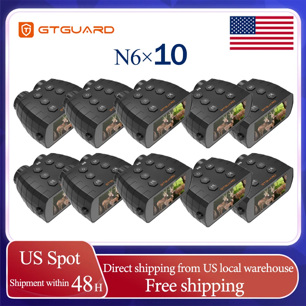 

GTGUARD N6 10-Pack 1080PHD Night Vision Binoculars Goggles 5X Digital Zoom Infrared Outdoor Night-Visions Device Day/Night Use
