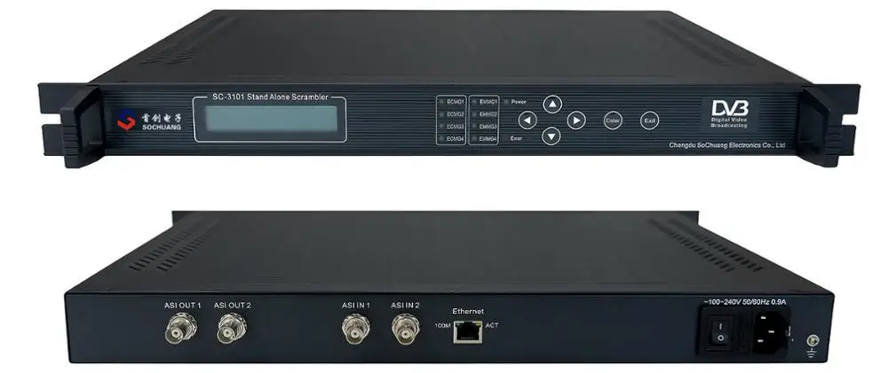 

SC-3101 Digital Stand-Alone Scrambler With 2ASI in and 2ASI Out Inte aces