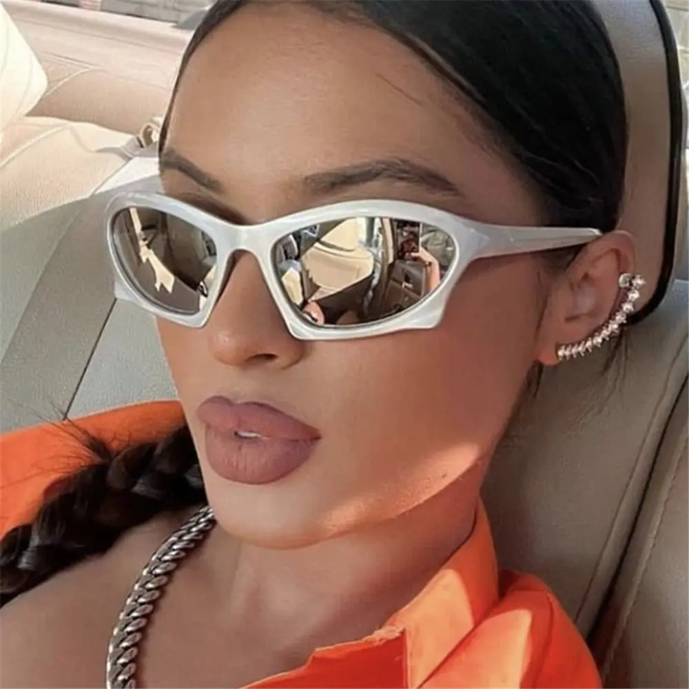 Retro unregelmäßige Cat Eye Sonnenbrille Frauen Mode Punk Shades UV400 Brille Outdoor-Sport fahren Sonnenbrille für Frauen Männer