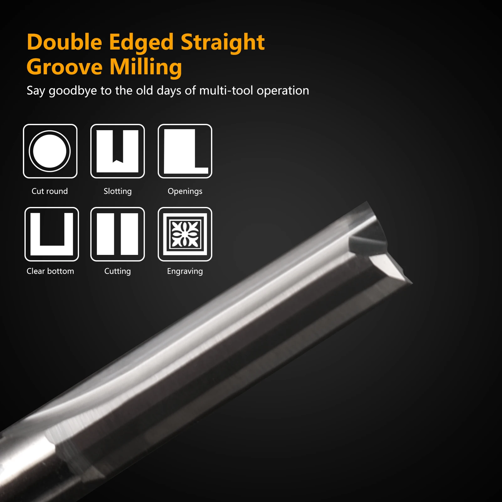 5PCS 6x32x60 Woodworking Tool Straight Slot Milling Cutter Tungsten Steel Solid Carbide Router Bits CNC Engraving Machine Tools