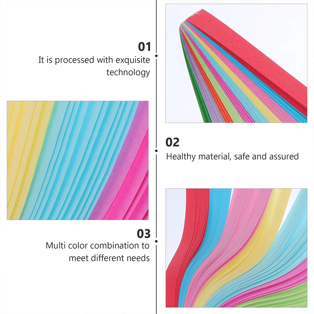 

1500pcs Color Star Paper Strips DIY H made Paper Strips Craft Pentagram Folding Material Schools Teachers Kids