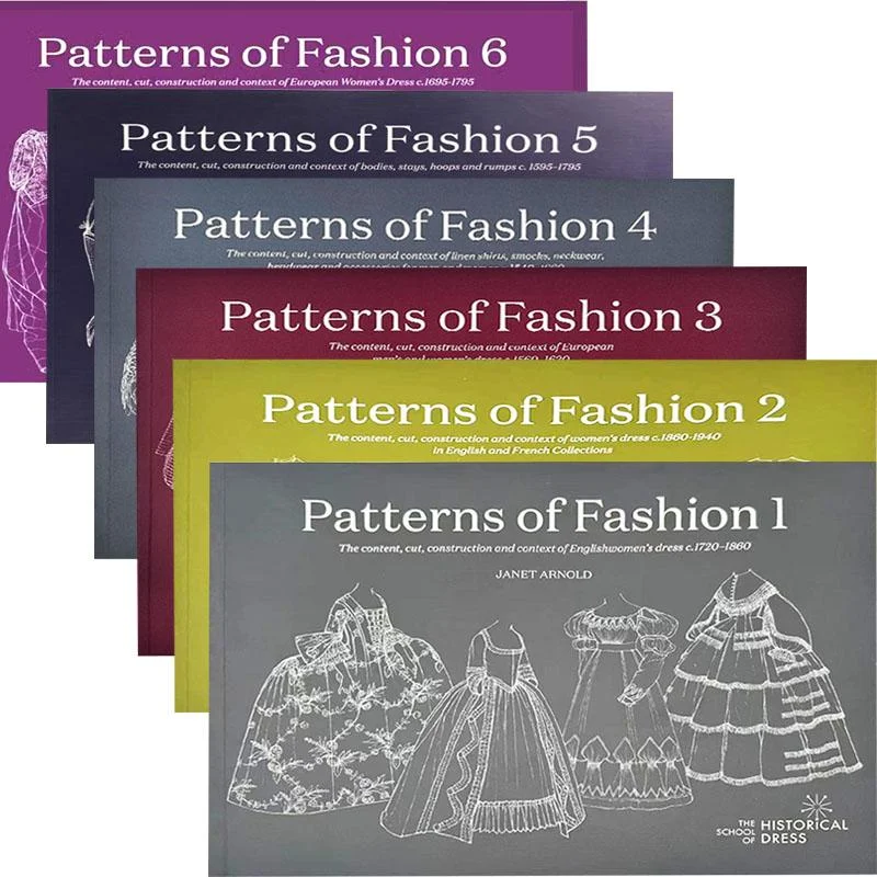 

Patterns of Fashion1-6 European Retro Palace Dress Women's Clothing Cutting Structure and Background