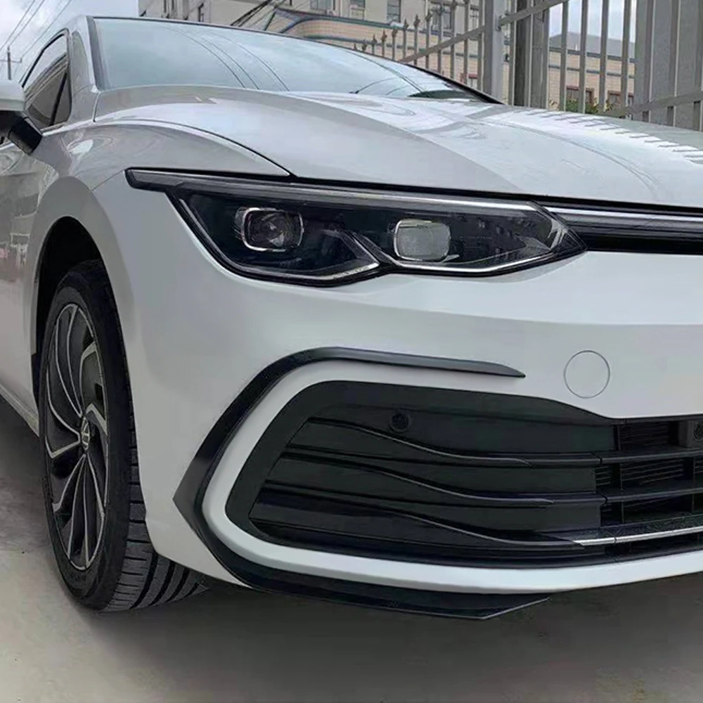 

Car Front Bumper Fog Light Lower Grille Frame Spoiler Splitter For VW Golf 8 MK8 PRO 2020-2024 Bodykits Tuning ABS Gloss Black