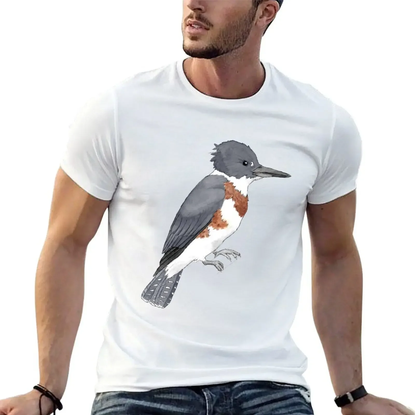 Belted Kingfisher T-Shirt quick-drying summer top mens t shirt