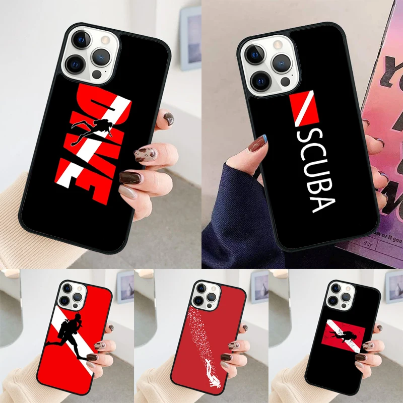 Diver Down Diving Flag phone case Cover For iPhone 17 Air 14 15 16 16e Pro Max coque For apple 11 12 13 Pro Max Plus