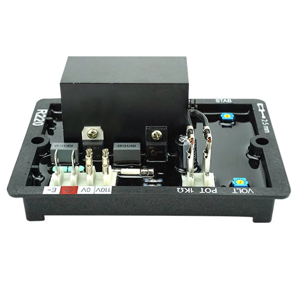 New AVR R220 for Generator AVR Automatic Voltage Regulator Alternator Part Power Stabilizer for Brush Diesel Generator