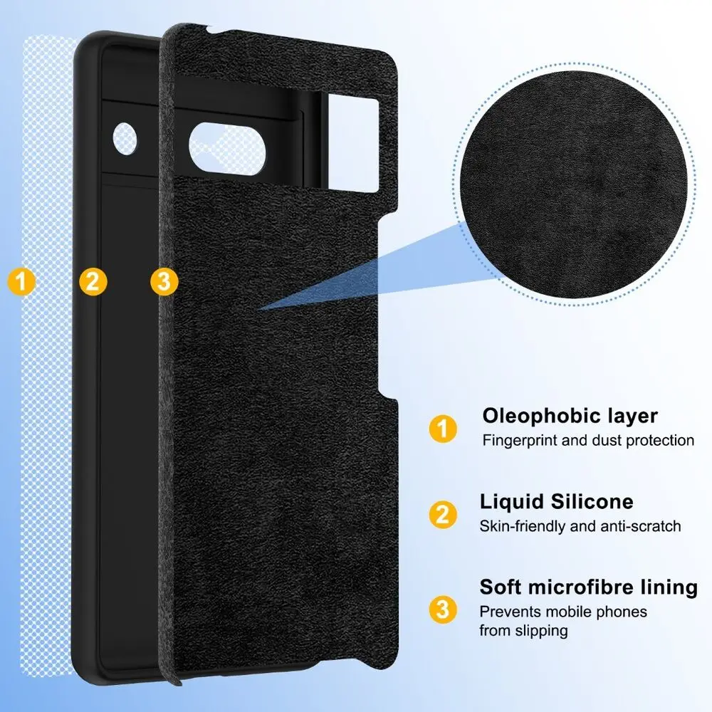 Flexible Liquid Silicone Case For Google Pixel 9 8 7 Pro 8A 7A 6A Protective Cover Bumper Fundas Coque Shell Capa