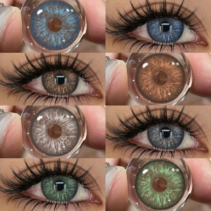EYESHARE Farbige Pupillen für Augen, blaue Augenkontakte, grüne, hochwertige farbige Kontaktlinsen, braune natürliche Linse, graue Augenlinsen