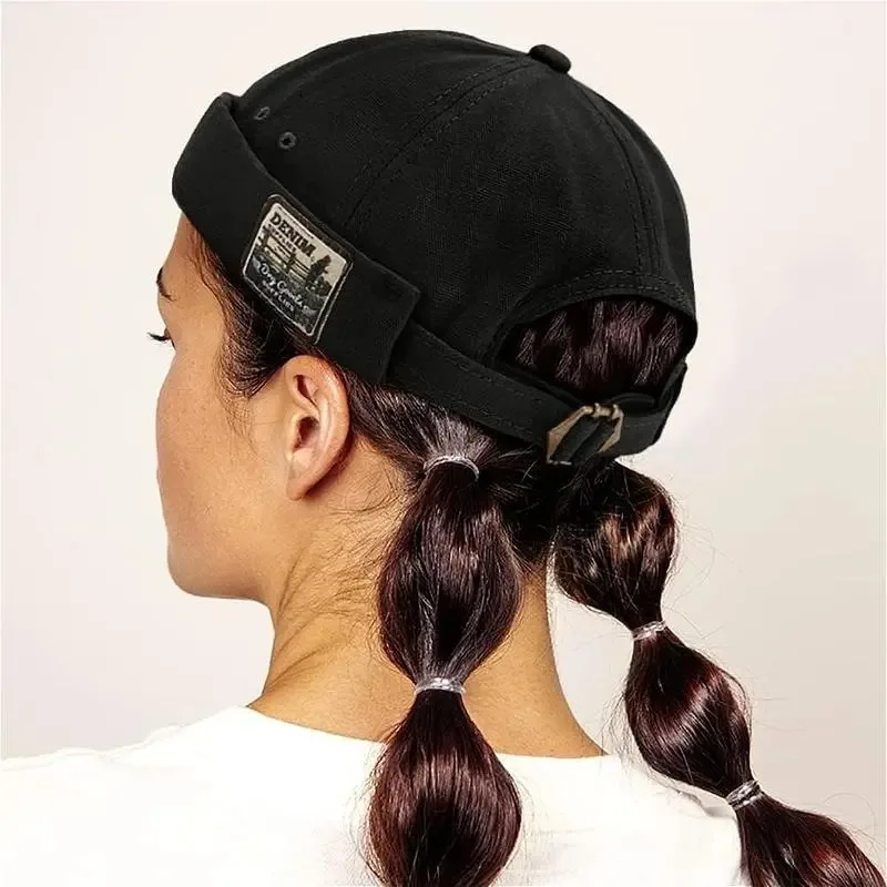 1pcs Dome Melon Cap Men Women Fashion Vintage Brimless Hat Hip Hop Landlord Hat Unisex Skullies Beanie Solid Color Docker Cap