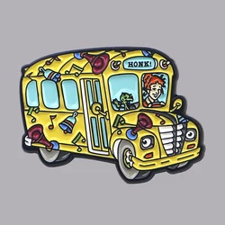 Funny School Bus Enamel Pin Cute Brooch Pines Lapel Pins Badge on Backpack Clothing Accessories Fashion Jewelry Friends Gifts