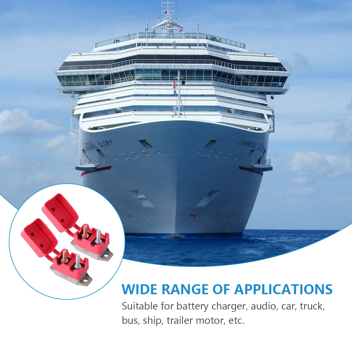 

2 шт., автоматический выключатель с автоматическим сбросом, 12 В/24 В, шпилька, клемма для автомобиля, грузовика, лодки, прицепа, автобуса, морского автомобиля, постоянного тока 6-28 В