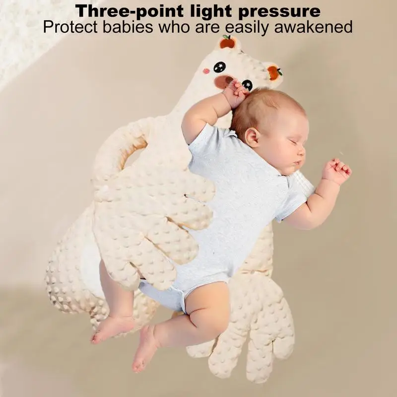 Bebê acariciando brinquedo de dormir urso ajuda ao sono ajustável padrão do bebê bonito dos desenhos animados chupeta feijão vermelho enchimento para anti-esvazamento
