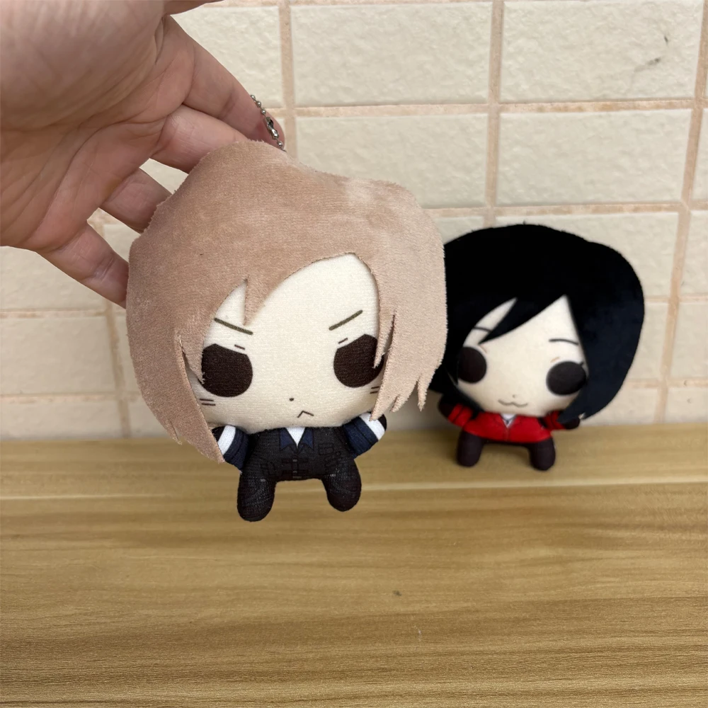 

10cm Cute Big Head Flat Body Style Resident Anime Game Evil 9 Scott Kennedy Leon Ada Wong Plush Toys Bag Keychain Plushie Doll