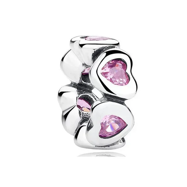 Europe NEW 925 Plated Silver Flower Charm Deer God Dangle Pink Fat Pendant Bead Fit Original Bracelet Jewelry For Gift