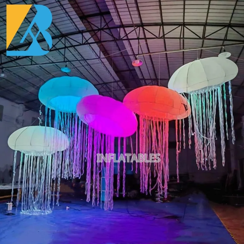 Personalized Sea Theme Party Giant Inflatable Lights Jellyfish for Events Planners Toys