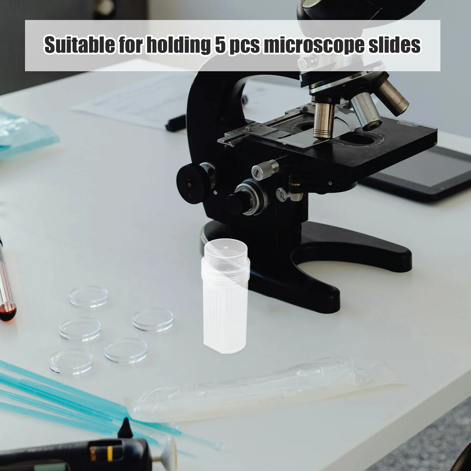 Lâminas de laboratório altamente transparentes para tingimento, frascos de plástico para microscópio, suporte para coplin