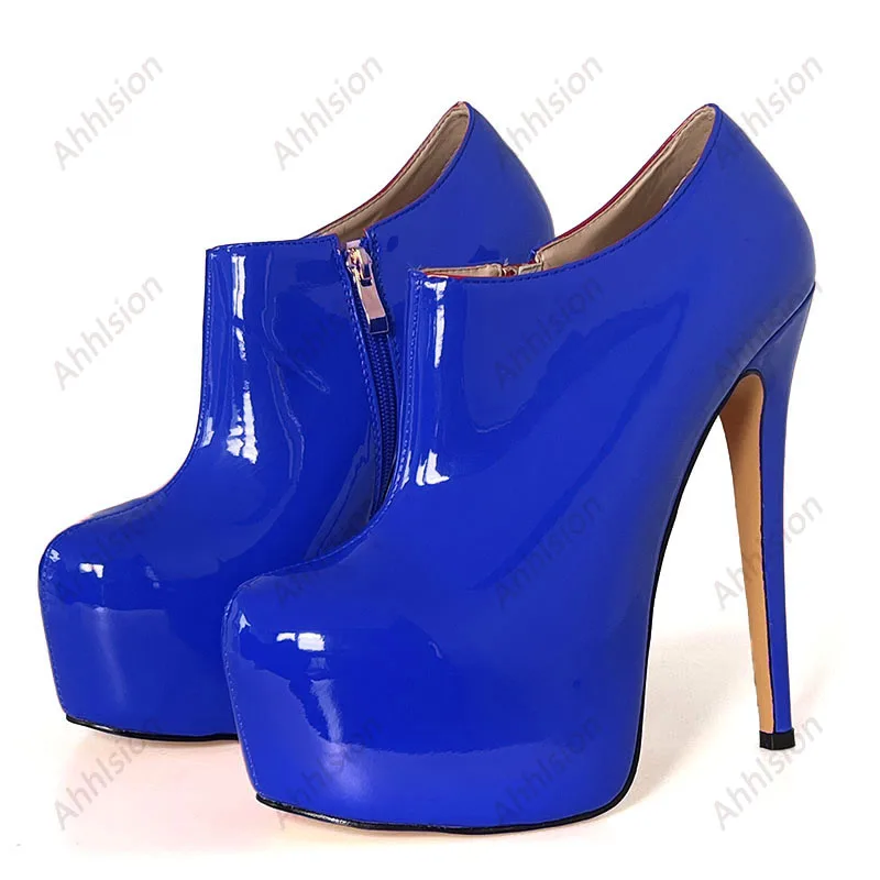 مضخات منصة ahlsion المصنوعة يدويًا للنساء ، كعب خنجر مثير ، إصبع دائري ، جميل ، أبيض ، مشمش ، أحذية كاجوال ، سيدات ، لنا ، مقاس كبير 5-20