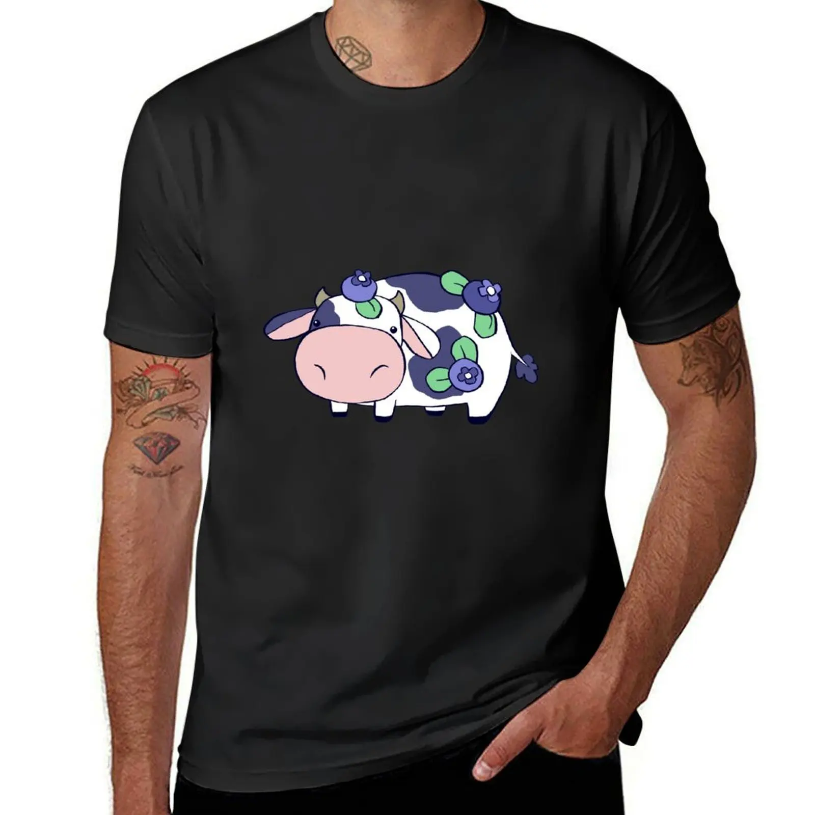 Blueberry Cow T-Shirt cute tops oversized blacks shirts graphic tees t shirts for men graphic