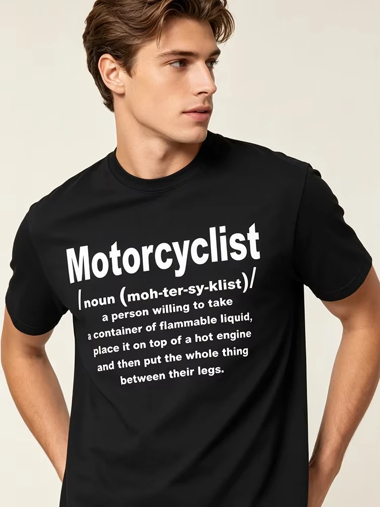 2026 new Men Casual Short Sleeve T Shirt Motorcycle Graphic Tee  Funny Print Top Streetwear Fashion Crewneck Undershirt