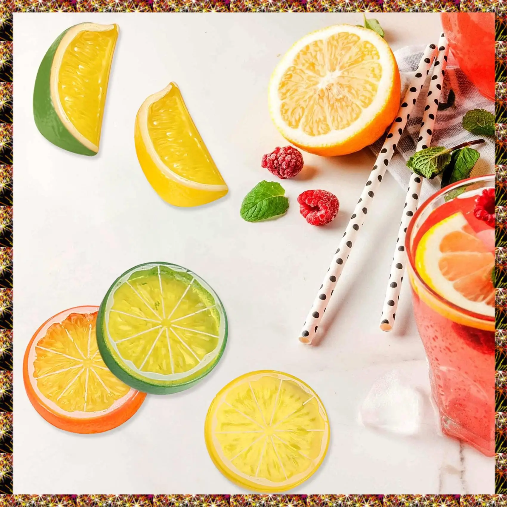 BTCL 30 Buah 2In Irisan Lemon Buatan, Alat Peraga Fotografi Dekorasi Festival Ornamen Pernikahan Buah Palsu Dekoratif Simulasi