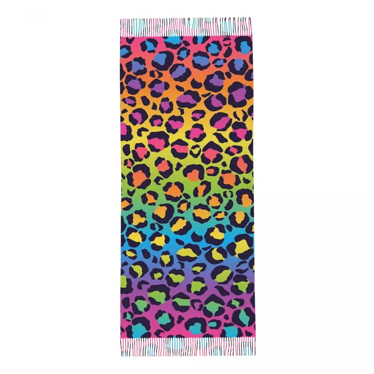 Bright Rainbow Ombre Gradient Leopard Print Pattern sciarpa nappa sciarpe donna Soft Warm scialli e impacchi autunno inverno scialle Wrap