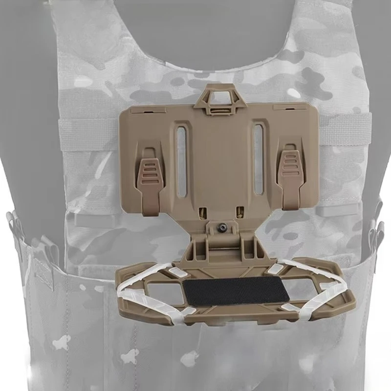 Tactical Vest Chest Mount Phone Holder Plate, Foldable Navigation Board Operating Platform
