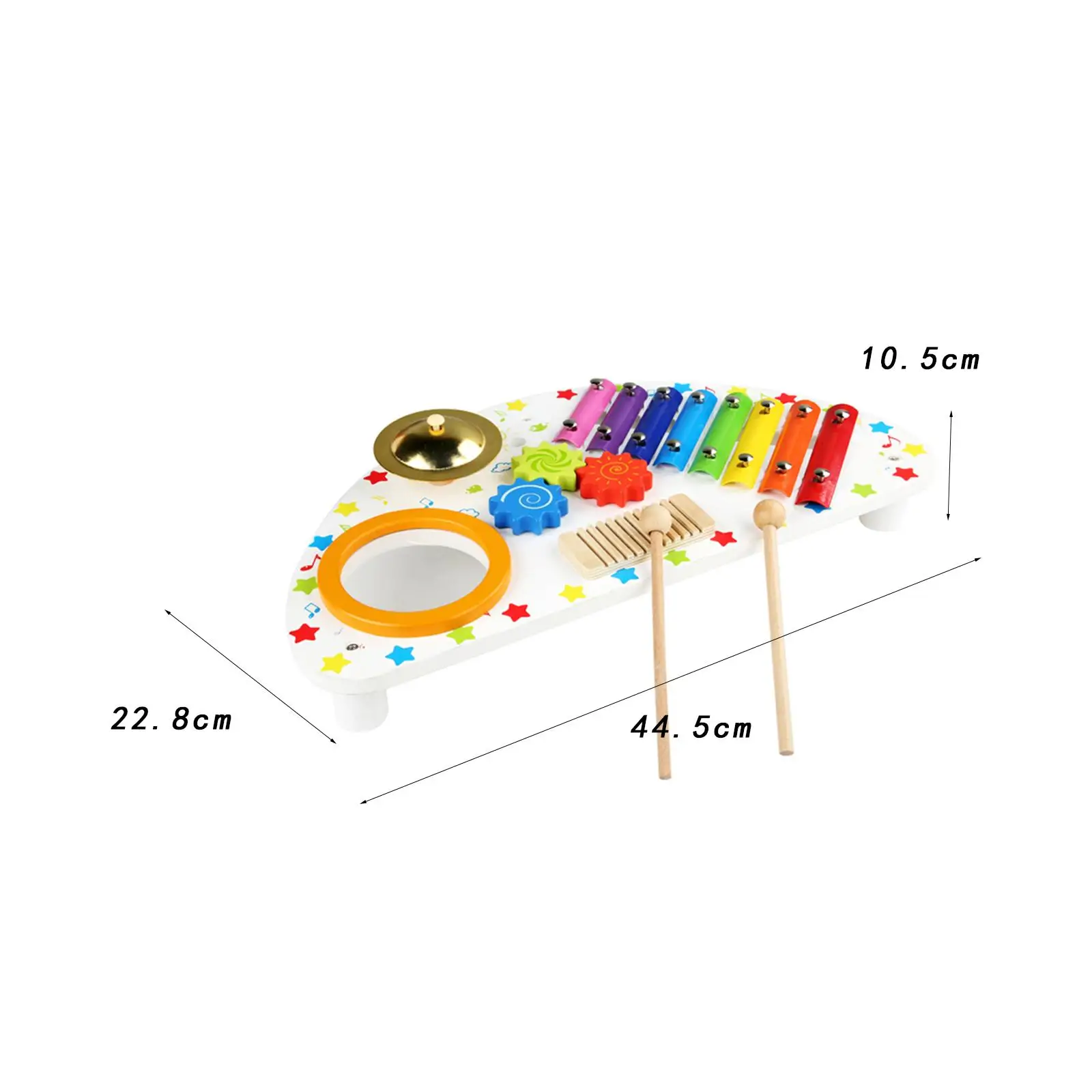 Baby Music Toy Music Educational Toy Percussion Instrument Colorful Wooden Xylophone Kids Drum Set for Birthday Gift Children