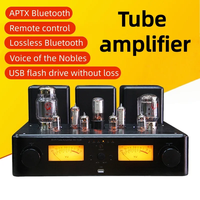 

KT88 200W Tube Amplifier Bluetooth HIFI Vacuum Amp with Mosfet Single Ended Dual Mode AptX-HD Fiber Optic Coaxial Digital Input