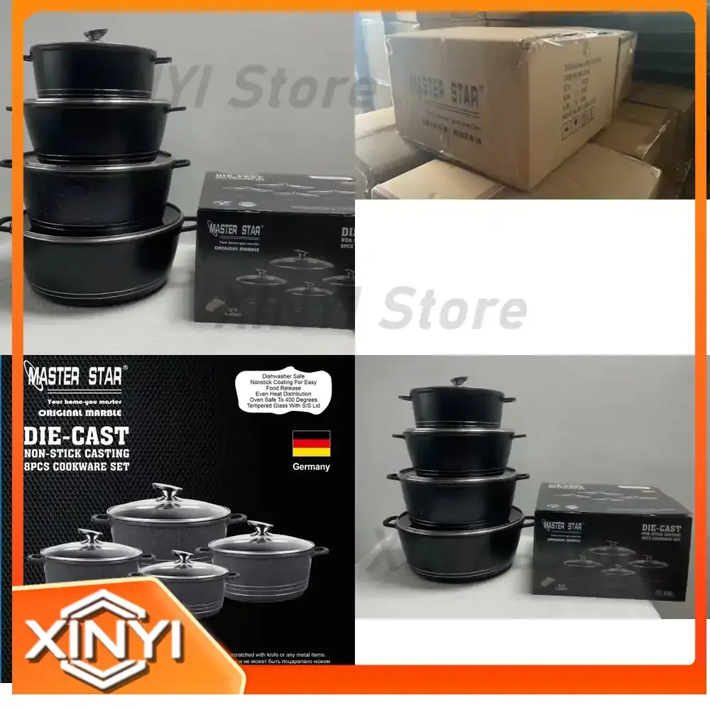 Soup Pot Set 10 Piece Aluminum Non Stick Cookware Set for Master STAR Direct Selling Home Mai Fan Stone Soup Pot for Kitchen
