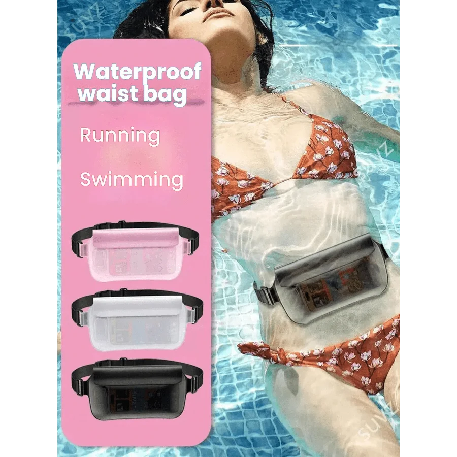 Riñonera impermeable para teléfonos, con pantalla táctil, adecuada para natación, surf, buceo, compatible con teléfonos de hasta 7,2 pulgadas, funda transparente impermeable para teléfono, neceser para viajes a la playa, cartera para deportes al aire libre, vacaciones de verano, bolsa impermeable para piscina y playa