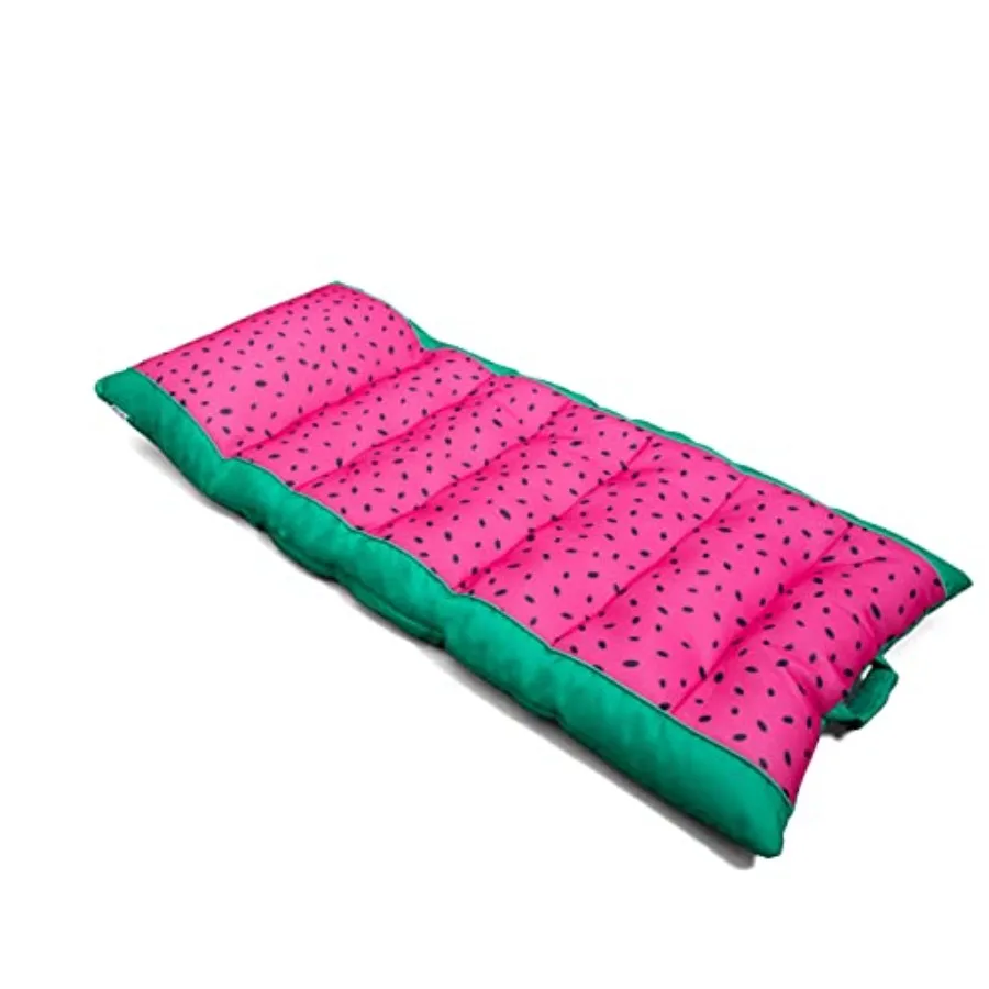 Pool lounger for summer use, mesh fabric in Summer Melon color, quick-draining and double-sided, with headrest, 5.5 feet large