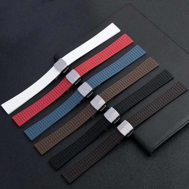 

TINTAG 19mm Soft Silicone Liquid Rubber Watch Band For Patek Strap For Philippe For Aquanaut 5067A-001 Wristband Flower Fold