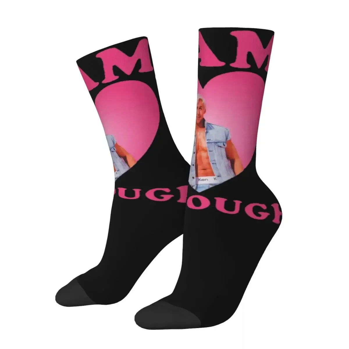 I Am Kenough Ryan Gosling Design Theme Crew Socks Product for Female Male Cozy Dress Socks