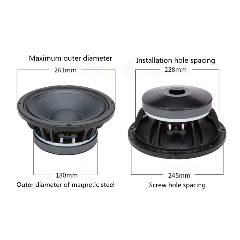 PA-03 10 Polegada mid-woofer 75 núcleo 180 magnético médio baixo quadro de alumínio borda de pano de alta potência 350w/8 Ω (1pcs)