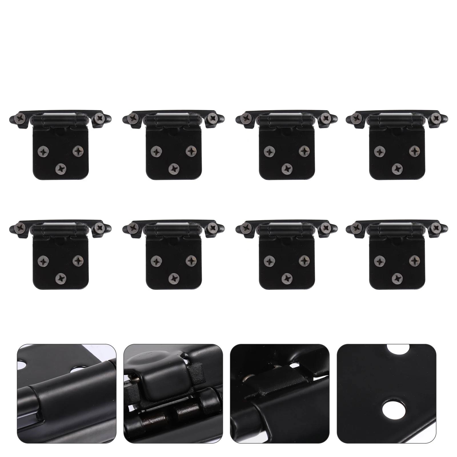 

8 Pcs Cabinet Hinge Kitchen Hinges Overlay Hardwares Iron Self Closing Cold Rolled Steel Plate Durable Variable