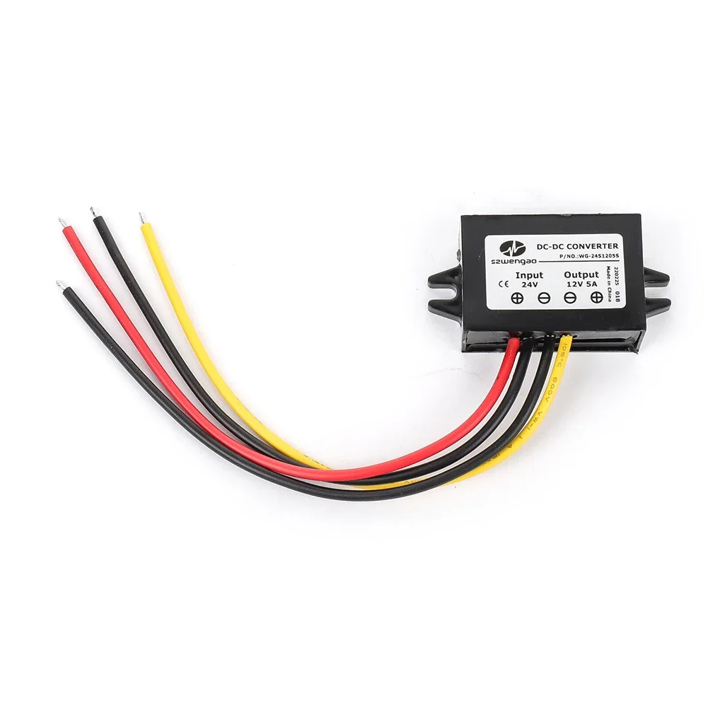 Nuevo convertidor de voltaje convertidor de potencia 18V 36V CC a 12V CC 5A 60W ABS a prueba de polvo inversor reductor para coche