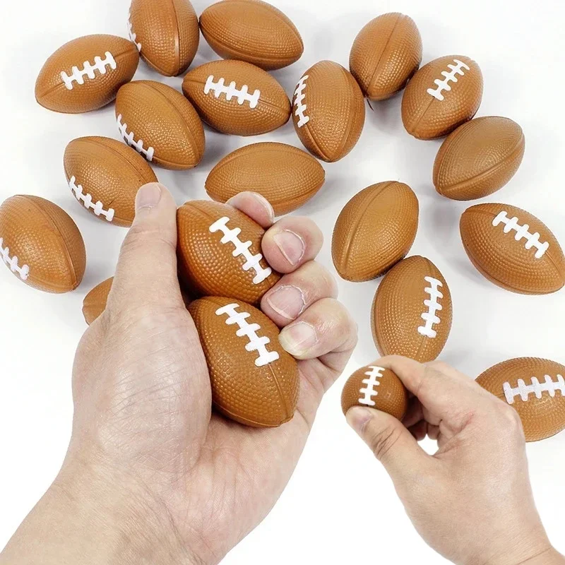 12pcs Mini PU Rugby Balls Set Foam Squeeze Sports Toys for Stress Relief Anxiety Relief School Classroom Reward Party Favor Game