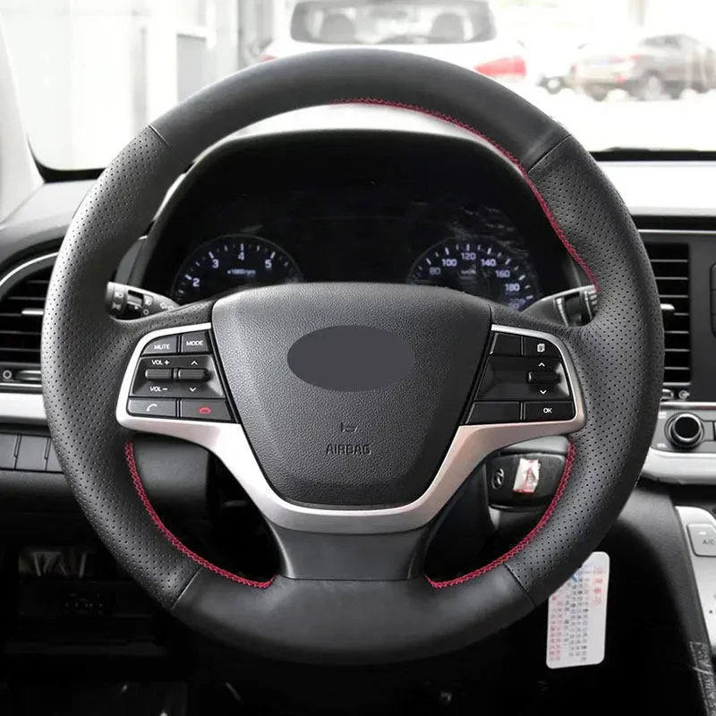 

Косички на руль для Hyundai Elantra 4 2016 - 2018 Solaris 2017 Accent 2018, автомобильный перфорированный кожаный чехол на руль