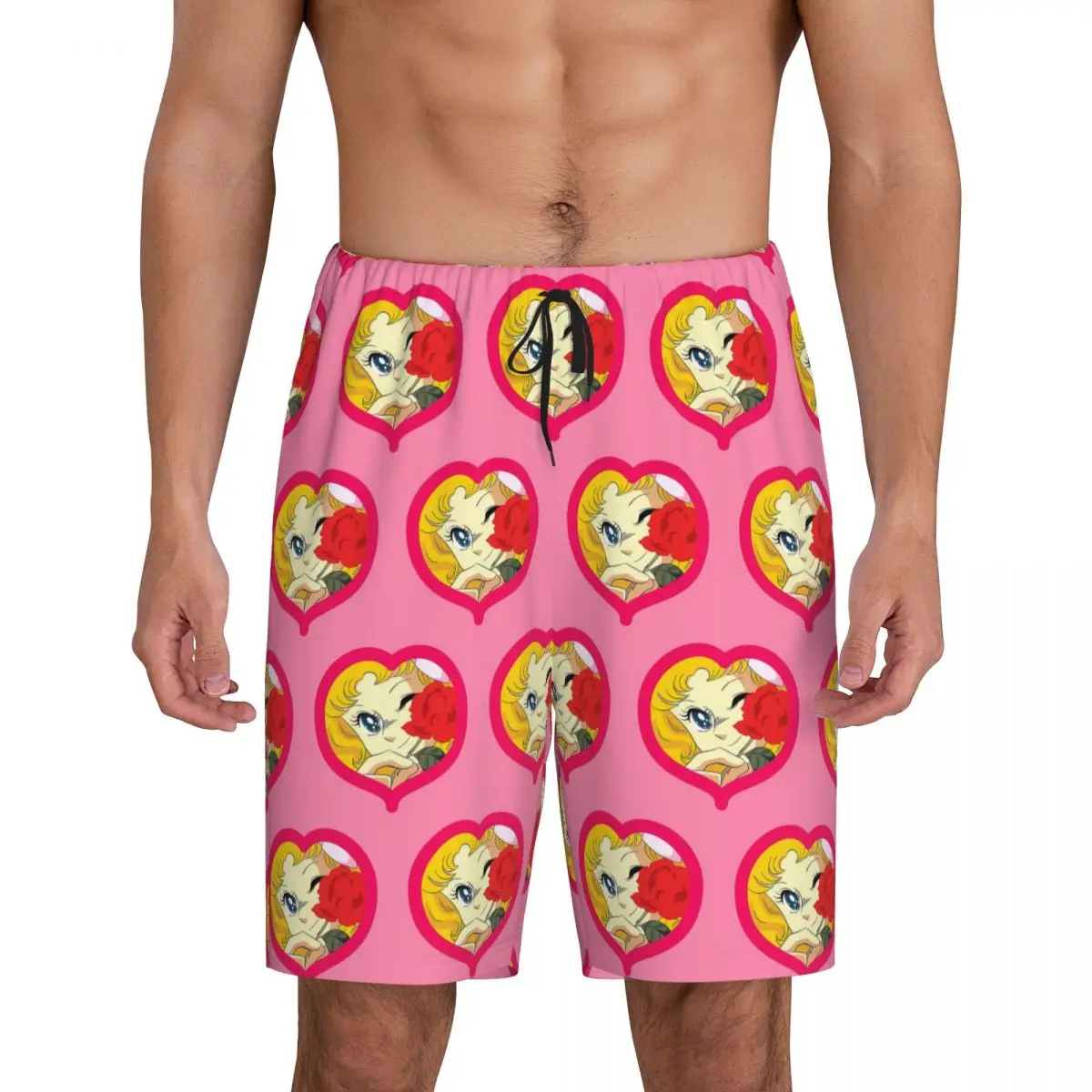 

Мужские пижамные шорты Custom Candy Candy Anime для сна и отдыха