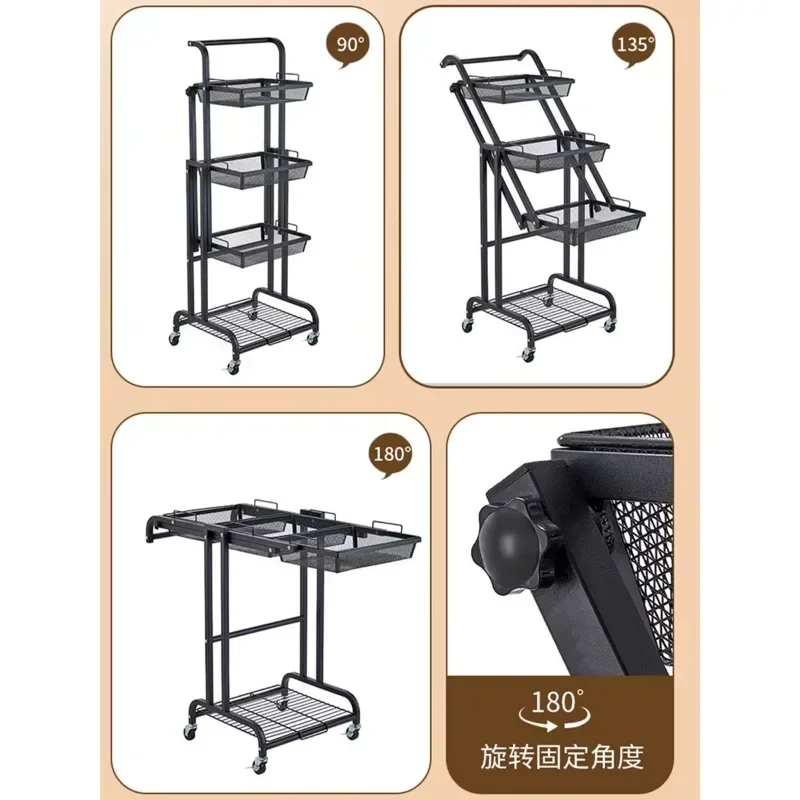 Applicable to Folding mobile trolley parallel rack step pulley