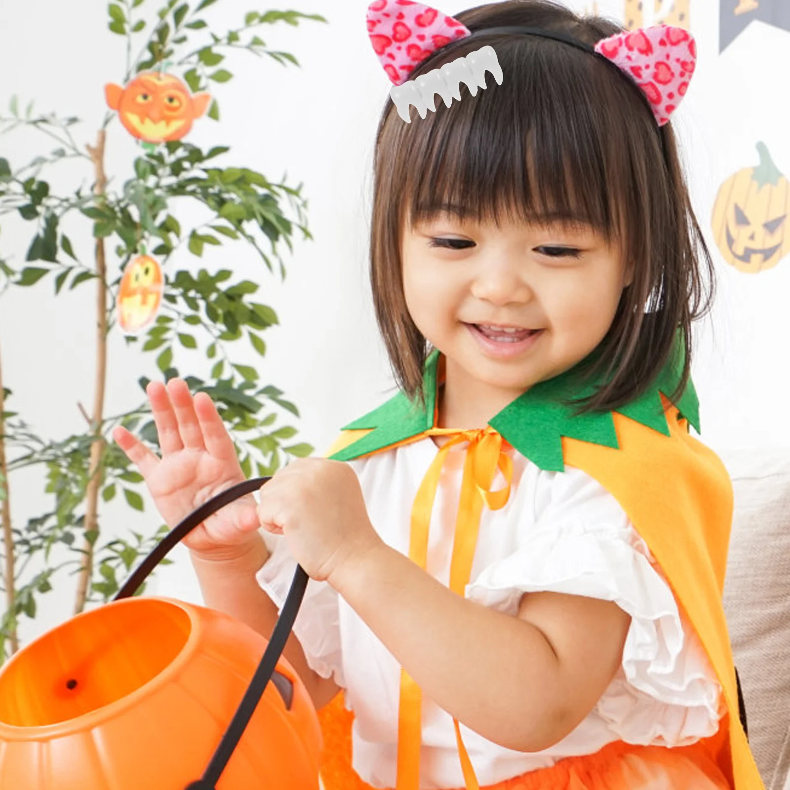 

2pcs White Tooth Fairy Hair Clips DIY Halloween Plastic Teeth Headdress Making Materials Girls Costumes Gifts