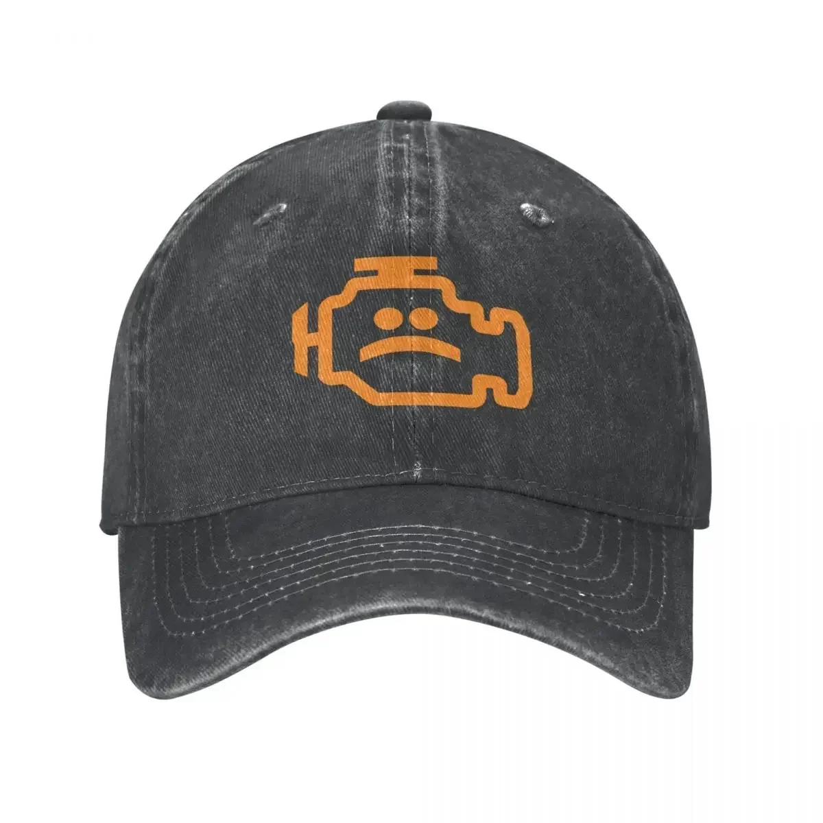 New Check Engine Light Unisex Style Baseball Caps Motor Distressed Denim Caps Hat Vintage Outdoor Summer Adjustable Fit Snapback
