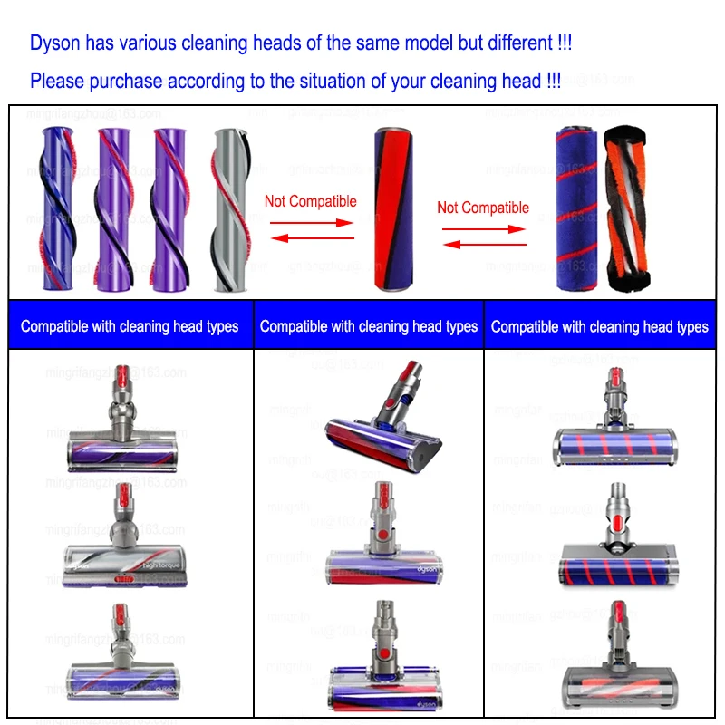 Rullo spazzola per Dyson V6 V8 V10 V11 Cordless Aspirapolvere Sostituzione Brushroll Spazzola elettrica Testa Roller Bar 966821 -01 Parte