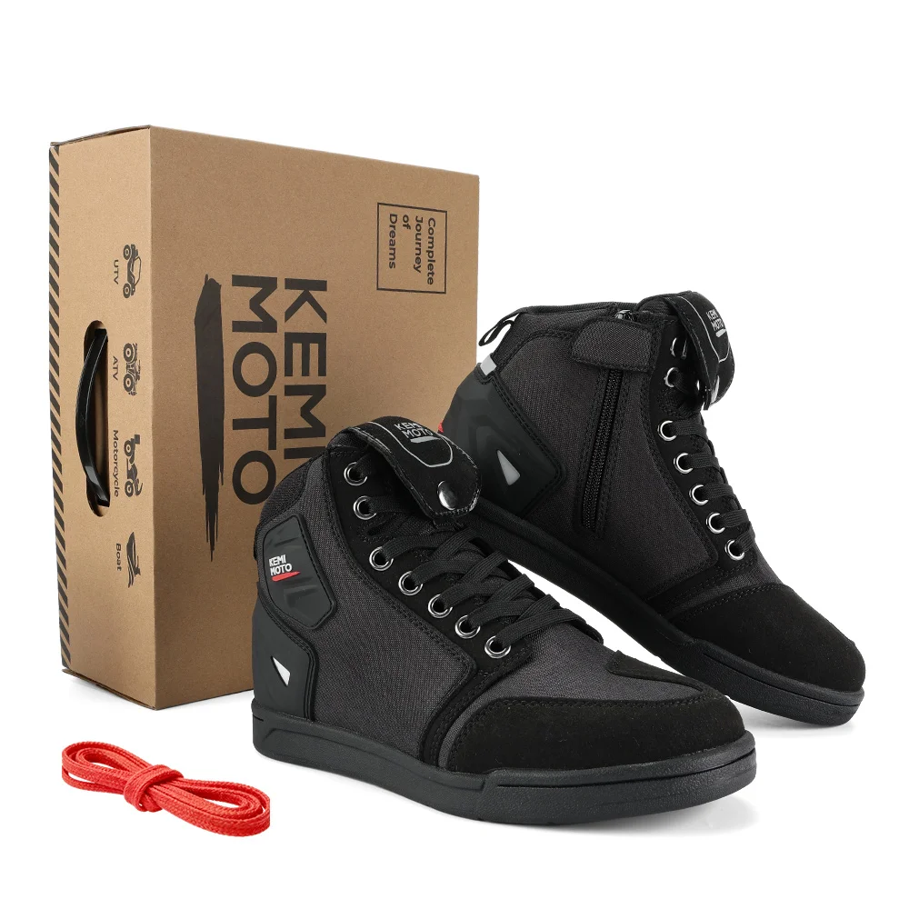 Chaussures de moto pour hommes quatre saisons changement de vitesse de moto respirant Anti-chute cavalier course sur route chaussures décontractées bottes